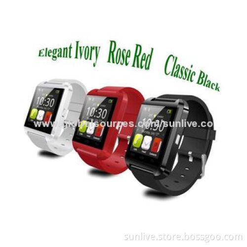 U8 smart Bluetooth watch, works w/ iPhone/Android mobile phone, with anti-lost waterproof function